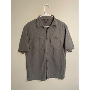 Outdoor Research Hiking Shirt Mens M Smoke‎ Gray Button Up Performance Gorp Camp